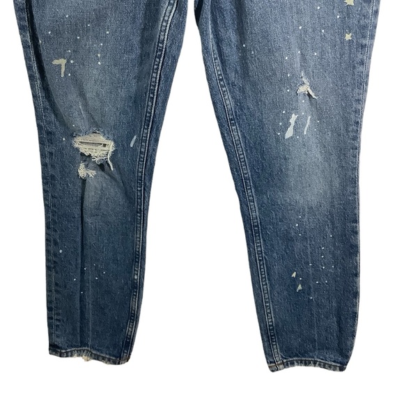 Abercrombie & Fitch High Rise Mom Jean Paint Splatter Distressed - Picture 3 of 11